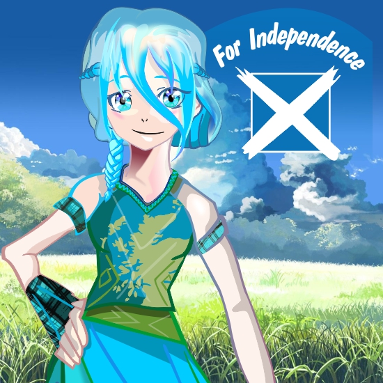 Young Woman for Independence (cartoon version) drawing on Corel Draw